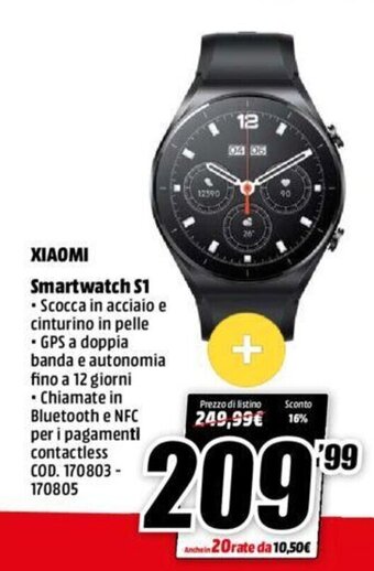MediaWorld Xiaomi Smartwatch S1 offerta