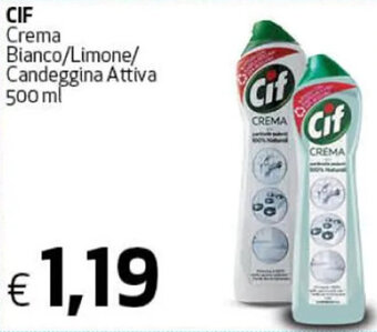 Ipercoop Cif Crema Bianco/Limone/Candeggina Attiva 500 ml offerta