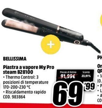 MediaWorld Bellissima Piastra a vapore My Pro steam B28100 offerta