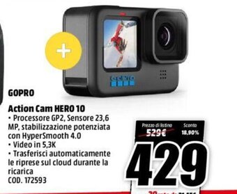 MediaWorld Gopro Action Cam Hero 10 offerta