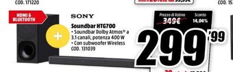 MediaWorld Sony Soundbar HTG700 offerta