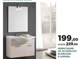 Scaramuzza Mobile Bagno 85 cm Completo Di Specchio E Lampada offerta