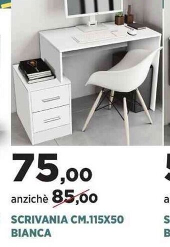 Scaramuzza Scrivania cm.115x50 Bianca offerta