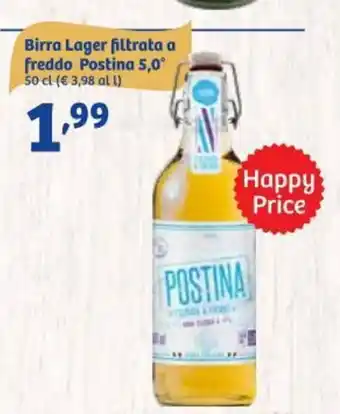 In'S Mercato Postina 5,0° Birra Lager filtrata a freddo 50 cl offerta