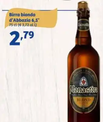In'S Mercato Monastère Birra bionda d'Abbazia 6,5° 75 cl offerta