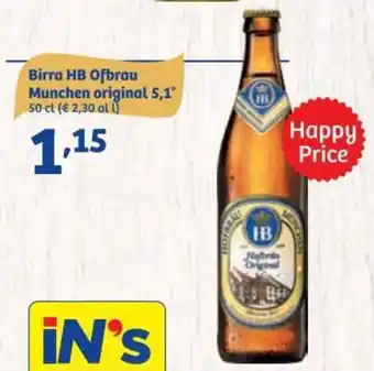 In'S Mercato HB Ofbrau Munchen original 5,1° Birra 50 cl offerta