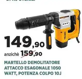 Martello Demolitatore Attacco Esagonale 1050 Watt, Potenza Colpo 10J