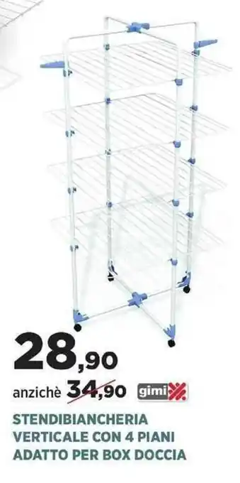 Scaramuzza gimi Stendibiancheria Verticale Con 4 Piani Adatto Per Box Doccia offerta