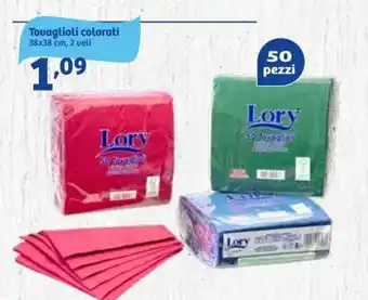 In'S Mercato Lory Tovaglioli colorati 38x38 cm offerta