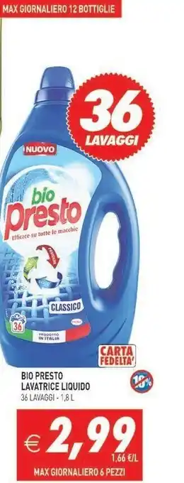 Gros Presto Detersivo lavatrice 1,8 L offerta