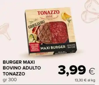Tonazzo Burger Maxi Bovino Adulto 300 gr