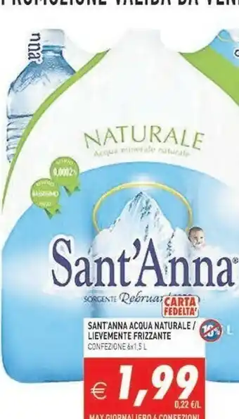 Gros Sant'anna Acqua Naturale/Lievemente Frizzante 6x1,5L offerta
