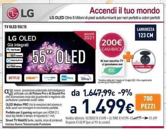 Unieuro LG TV OLED 55C15 offerta