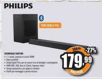 Unieuro Philips Soundbar TAB 7305 offerta