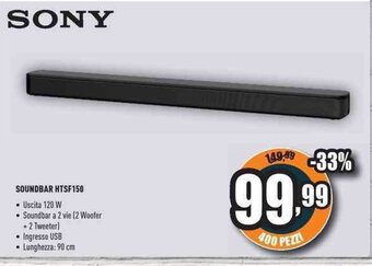 Unieuro Sony Soundbar HTSF150 offerta