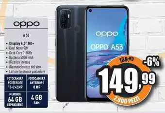 Unieuro Oppo A53 offerta