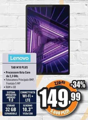 Unieuro Lenovo Tab M10 Plus offerta