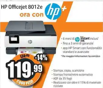 Unieuro HP Officejet 8012e offerta
