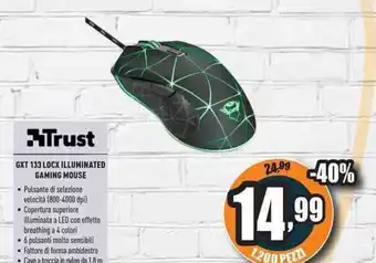 Unieuro Trust GXT 133 LOCX Illuminated Gaming Mouse offerta