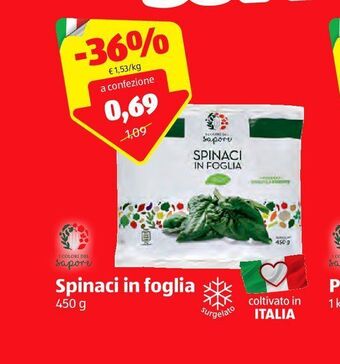ALDI Spinaci in foglia offerta