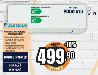 Unieuro Daikin Condizionatore Monosplit 25 New Evolution offerta