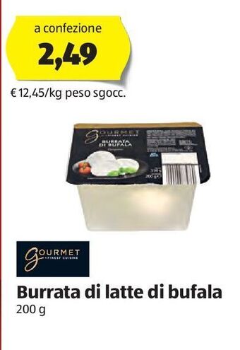 ALDI Burrata di latte di bufala offerta