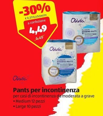 ALDI Pants per incontinenza offerta