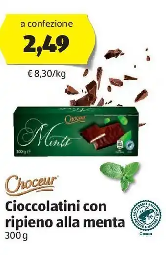Cioccolatini con ripieno alla menta