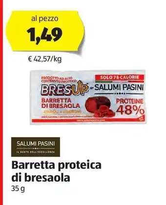 ALDI Barretta proteica di bresaola offerta