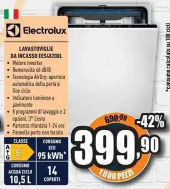 Unieuro Electrolux Lavastoviglie Da Incasso EES48200L offerta