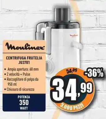 Unieuro Moulinex Centrifuga Frutelia JU3701 offerta