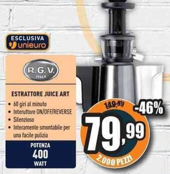 Unieuro RGV Estrattore Juice Art offerta