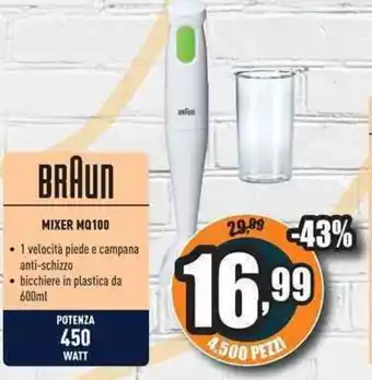 Unieuro Braun Mixer MQ100 offerta