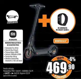Unieuro Xiaomi Monopattino Elettrico Mi Scooter Pro2 offerta