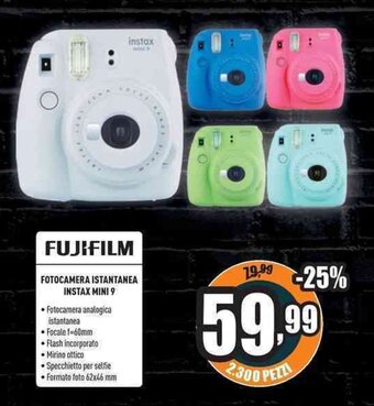 Unieuro Fujifilm Fotocamera Instantanea Instax Mini 9 offerta