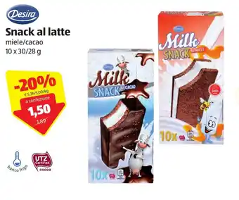 ALDI Desira Snack al latte 10x30/28g offerta