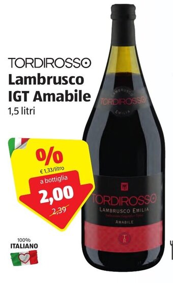 ALDI Tordirosso Lambrusco IGT Amabile 1,5L offerta