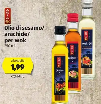 Olio di sesamo/arachide/per wok 250ml