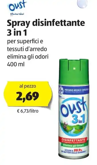 ALDI Oust Spray disinfettante 3in1 , 400ml offerta