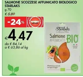 Bennet Starlaks Salmone Scozzese Affumicato Biologico offerta