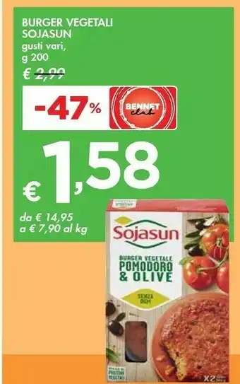 Bennet Sojasun Burger Vegetale Pomodoro E Olive 200 G(ml) offerta