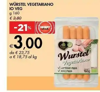 Io Veg - Wurstel Vegetariano 160 G(ml)