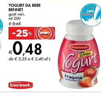 Bennet Bennet Yogurt Da Bere offerta