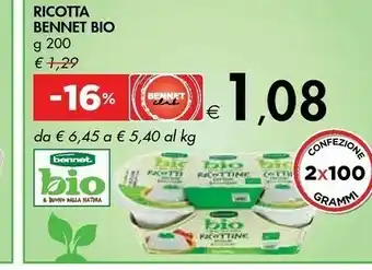 Bennet Bennet Ricotta Bio offerta