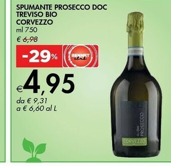 Bennet Corvezzo Spumante Prosecco DOC Treviso Bio offerta