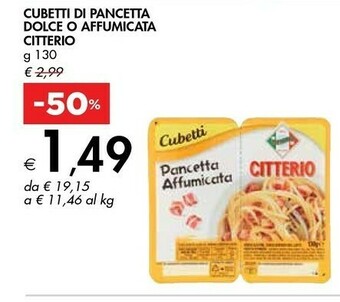 Bennet Citterio I Cubetti Pancetta Affumicata 130 G(ml) offerta