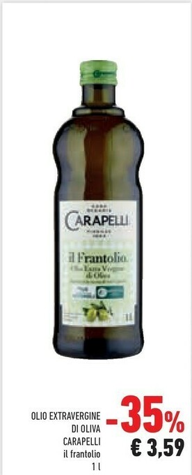 Conad Carapelli Olio Extra Vergine Di Oliva Il Frantolio 1000 G(ml) offerta