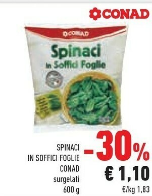 Conad Conad - Spinaci In Soffici Foglie 600 G(ml) offerta