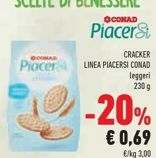 Conad Conad - Crackers Leggeri Piacersi 230 G(ml) offerta