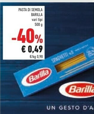 Conad Barilla Spaghetti N.5 500 G(ml) offerta